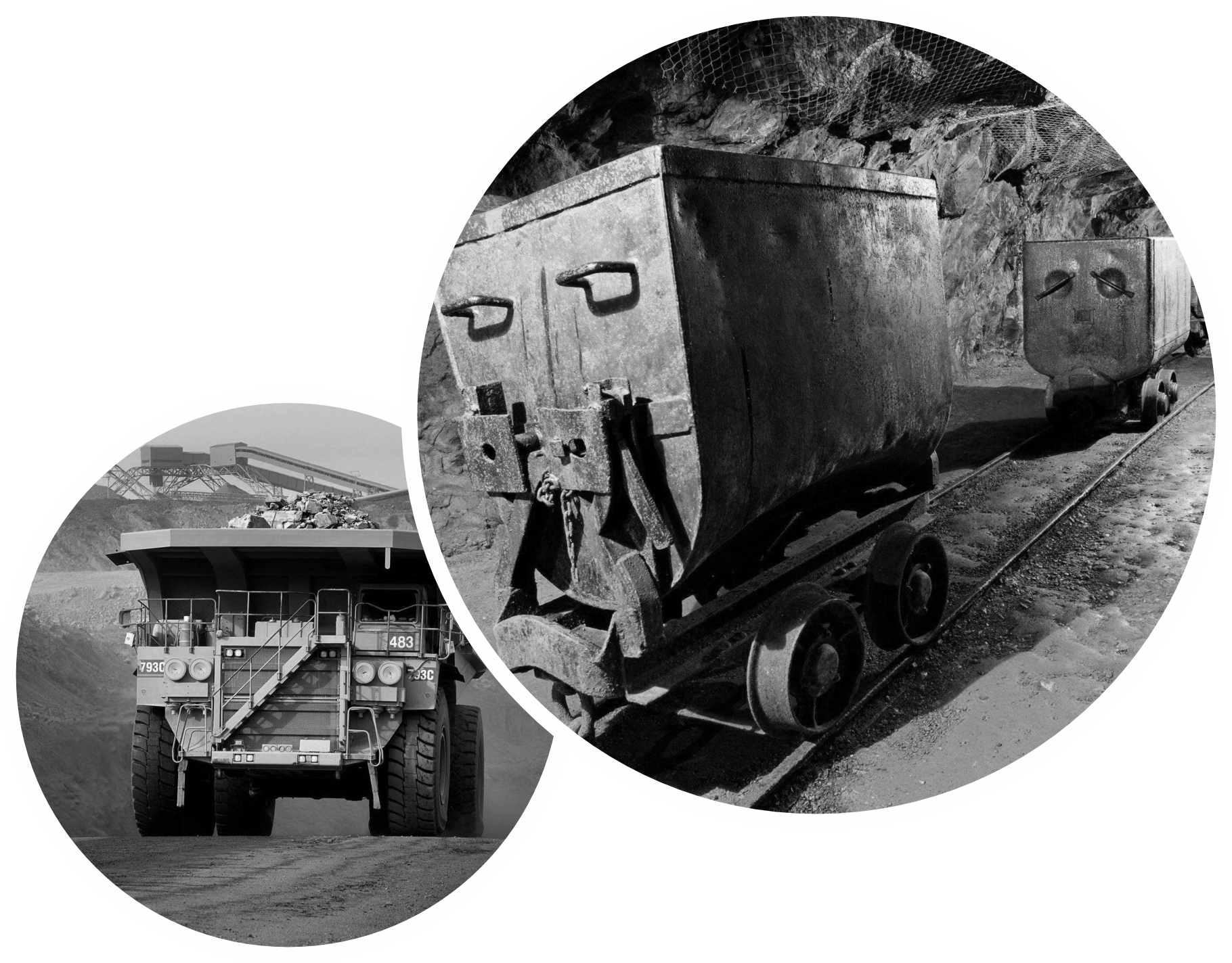 2x mining images in circles